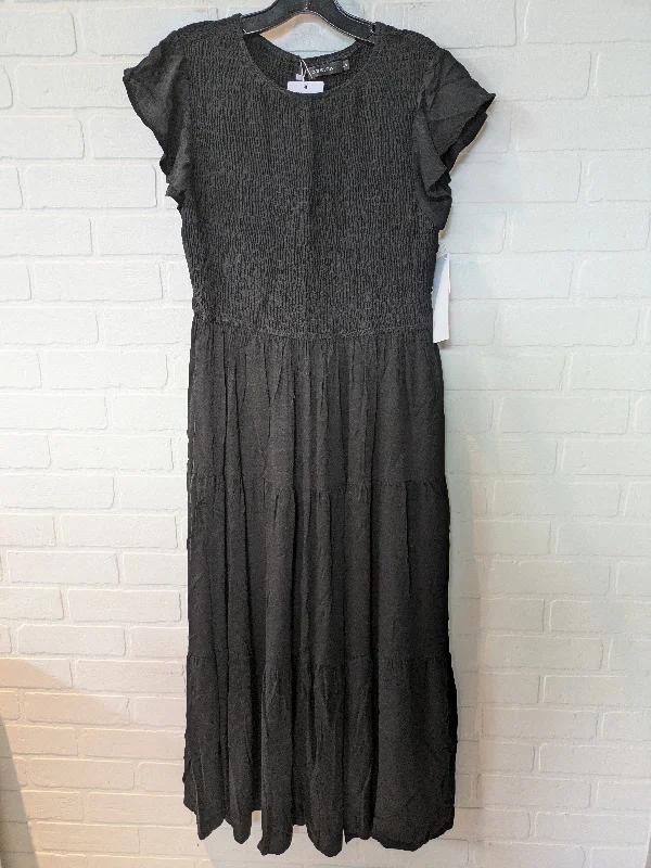 Black Dress Casual Midi Clothes Mentor, Size L