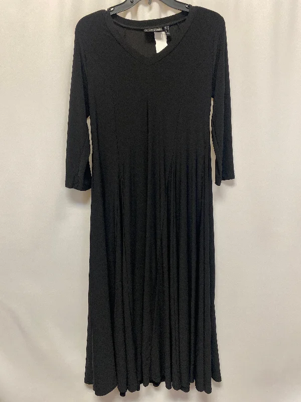 Black Dress Casual Midi Clothes Mentor, Size Xs