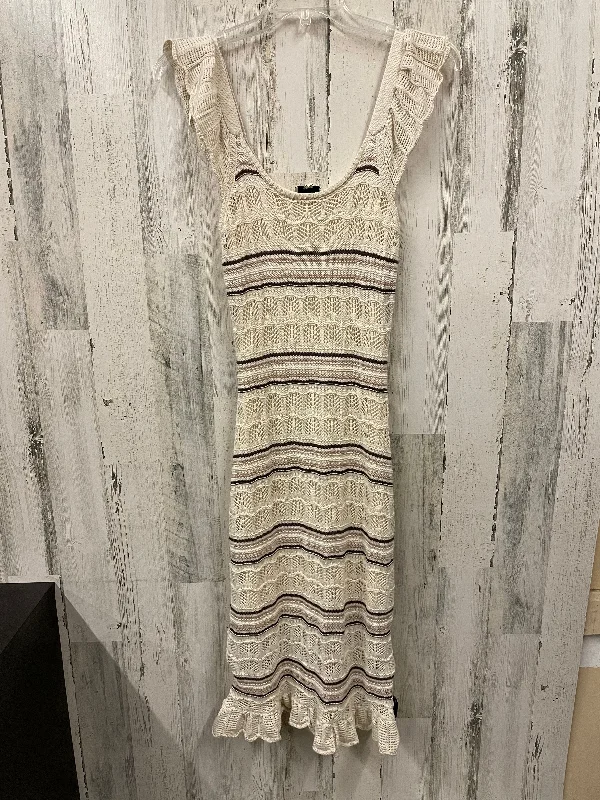 Cream Dress Casual Midi Freshman, Size S