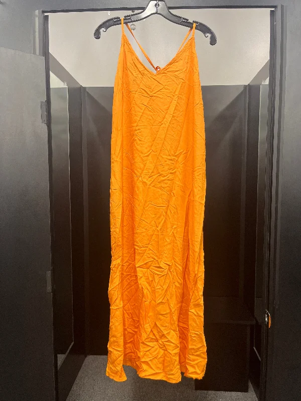 Orange Dress Casual Maxi Old Navy, Size L